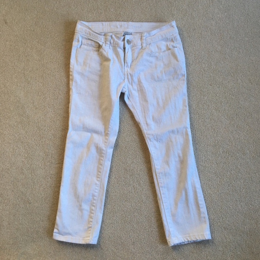 NV White Ankle Cropped Straight-Leg Jeans | Size 9 Juniors